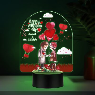 Personalized Valentine LED Lamp with Custom Name  7 Color Changing Romantic Night Light Valentine Gift for Couples Couple Night Light Frame Lamp
